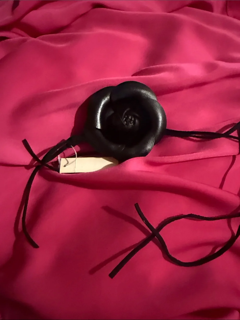Black Leather Flower Necklace - Women Accessories